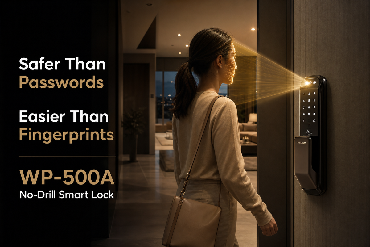 WELKOM WP-500A 3D Face Recognition Smart Door Lock | Push-Pull Keyless Entry & App Control