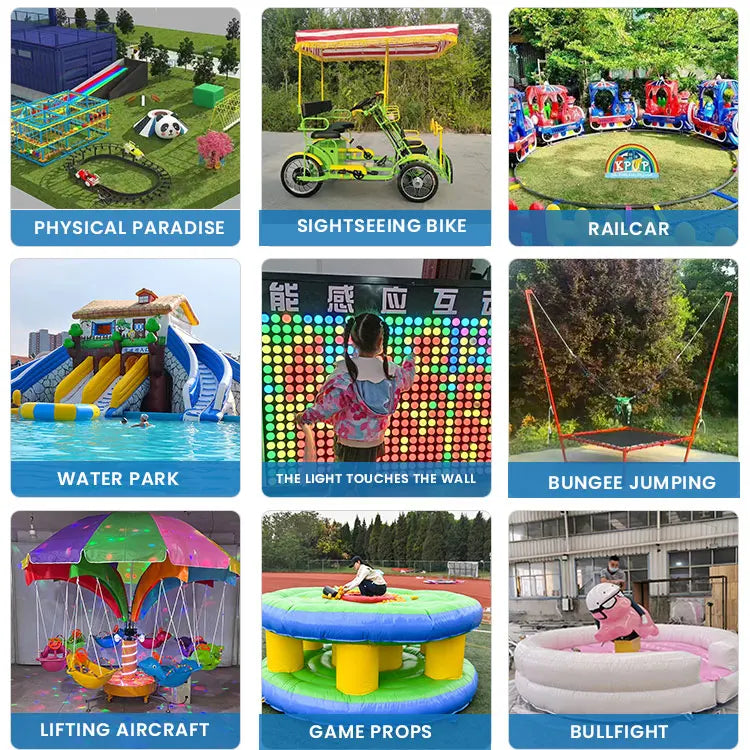 kids jumping trampoline ride theme park equipment