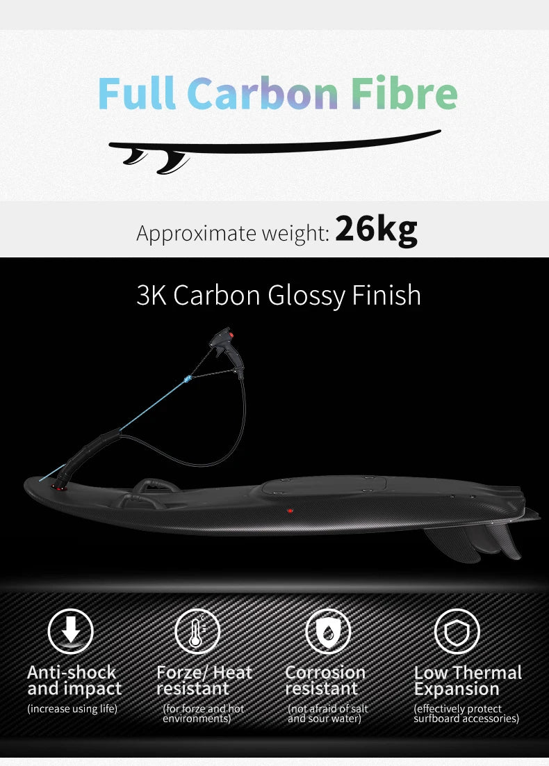 KOOTU Fuel Surfboard Summer Jet Surfboards Lightweight Carbon Fiber Surfboards with 109cc Engine Electric Surfboards