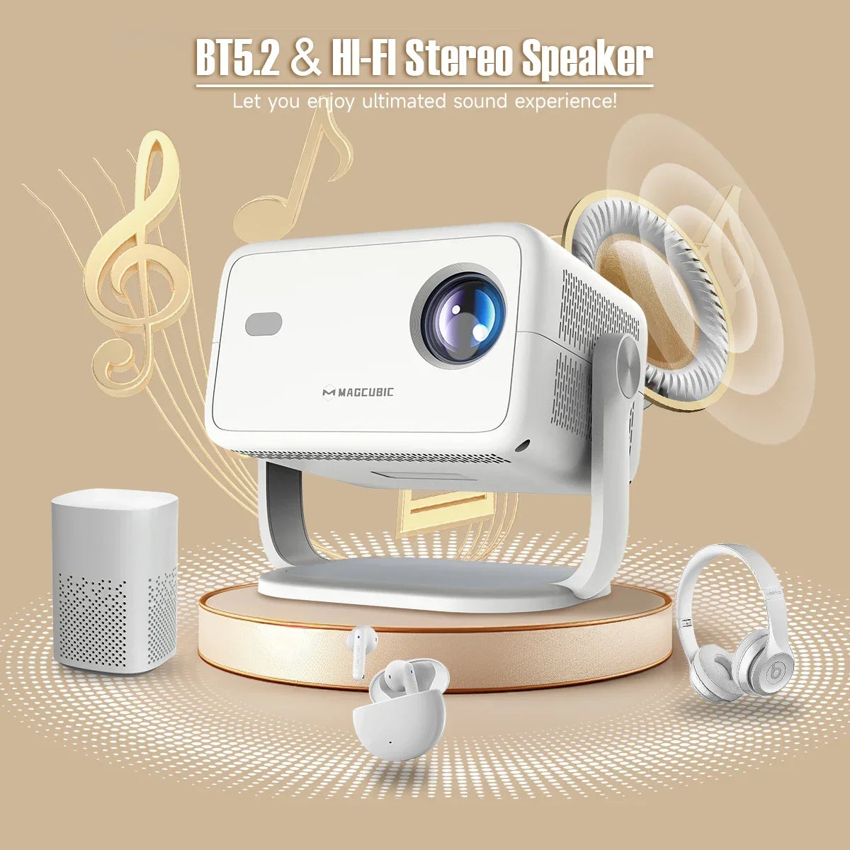 Magcubic Native 1080P Smart Projector | 650 ANSI, Android 11, Auto Keystone
