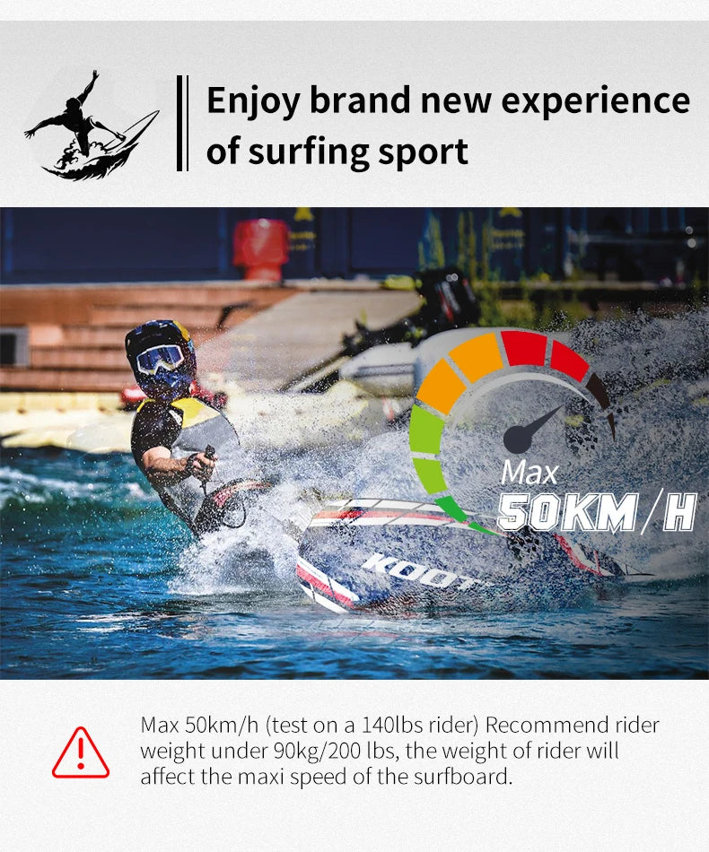 KOOTU Fuel Surfboard Summer Jet Surfboards Lightweight Carbon Fiber Surfboards with 109cc Engine Electric Surfboards