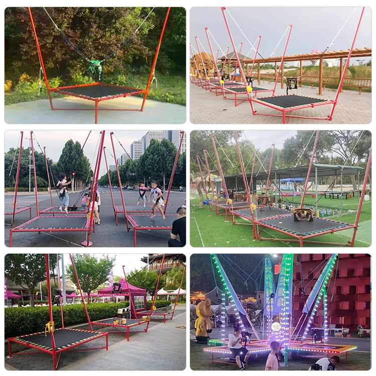 kids jumping trampoline ride theme park equipment
