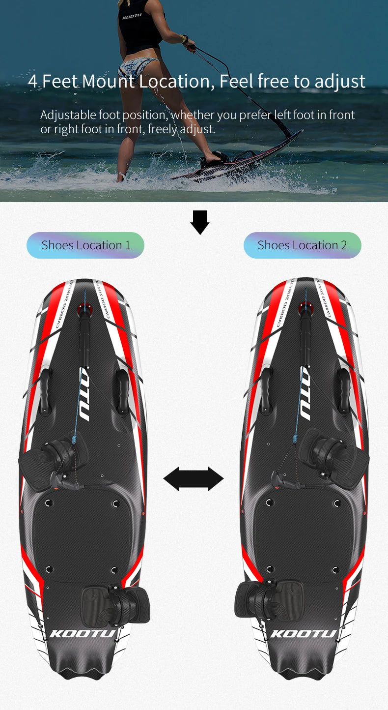KOOTU Fuel Surfboard Summer Jet Surfboards Lightweight Carbon Fiber Surfboards with 109cc Engine Electric Surfboards