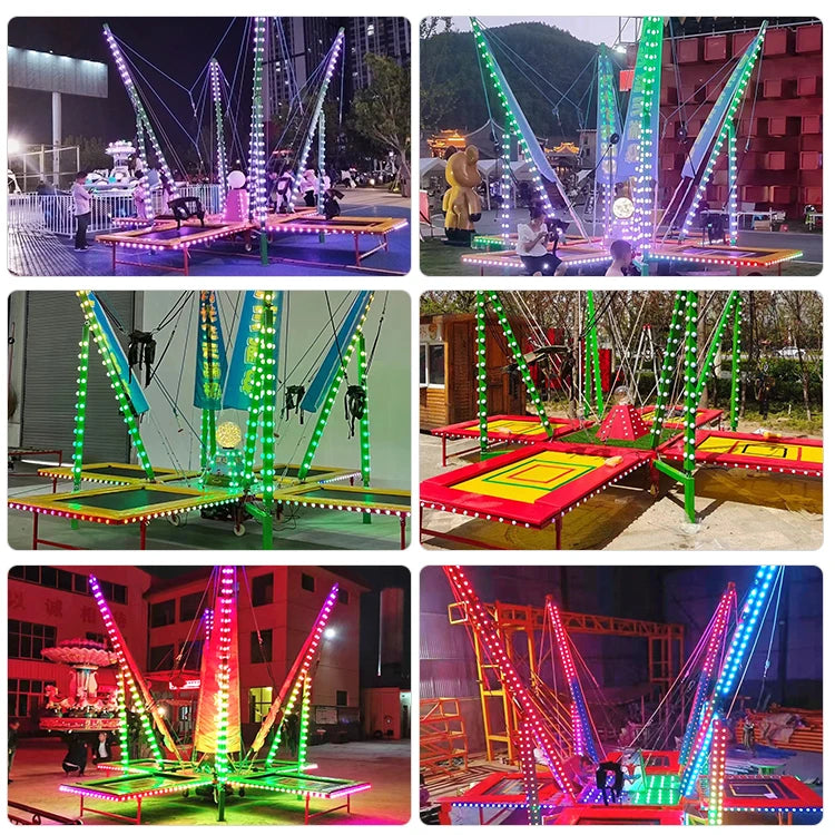 Commercial Bungee Trampoline Ride for Kids | Outdoor Amusement Park Trampoline