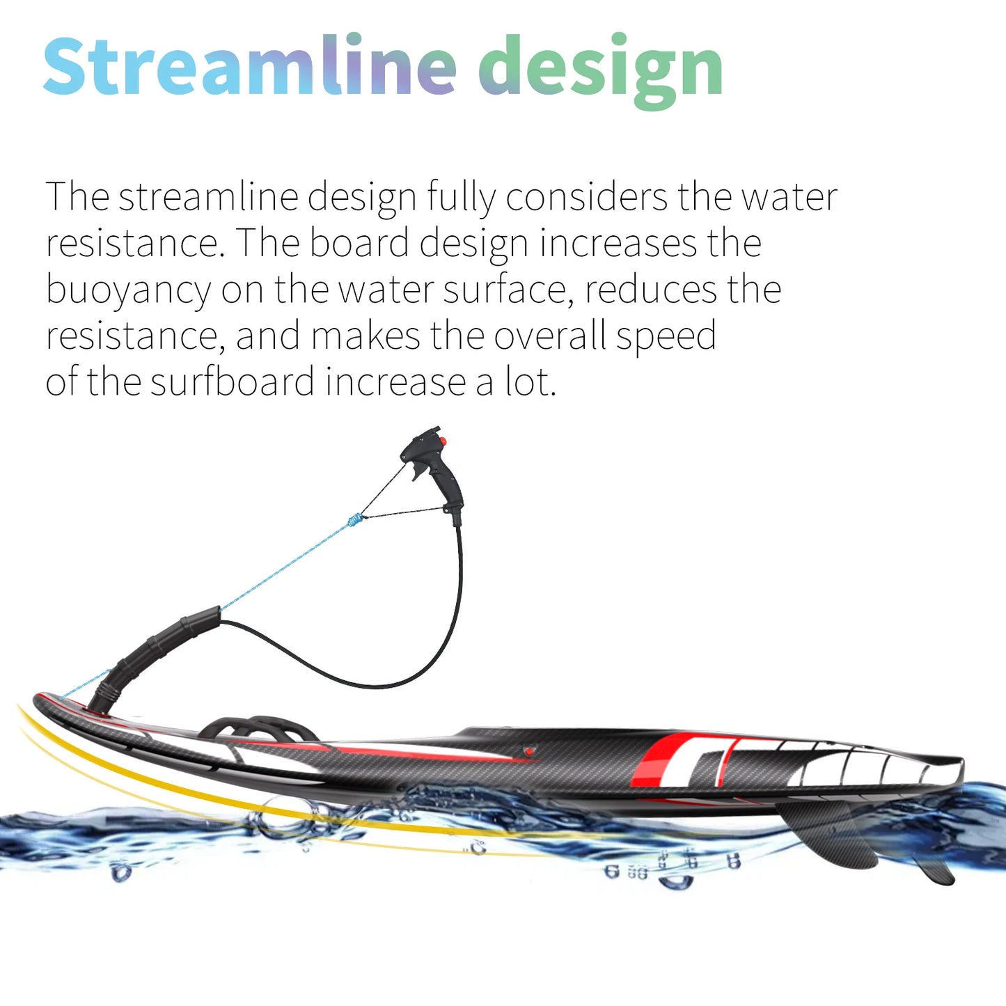 KOOTU Fuel Surfboard Summer Jet Surfboards Lightweight Carbon Fiber Surfboards with 109cc Engine Electric Surfboards