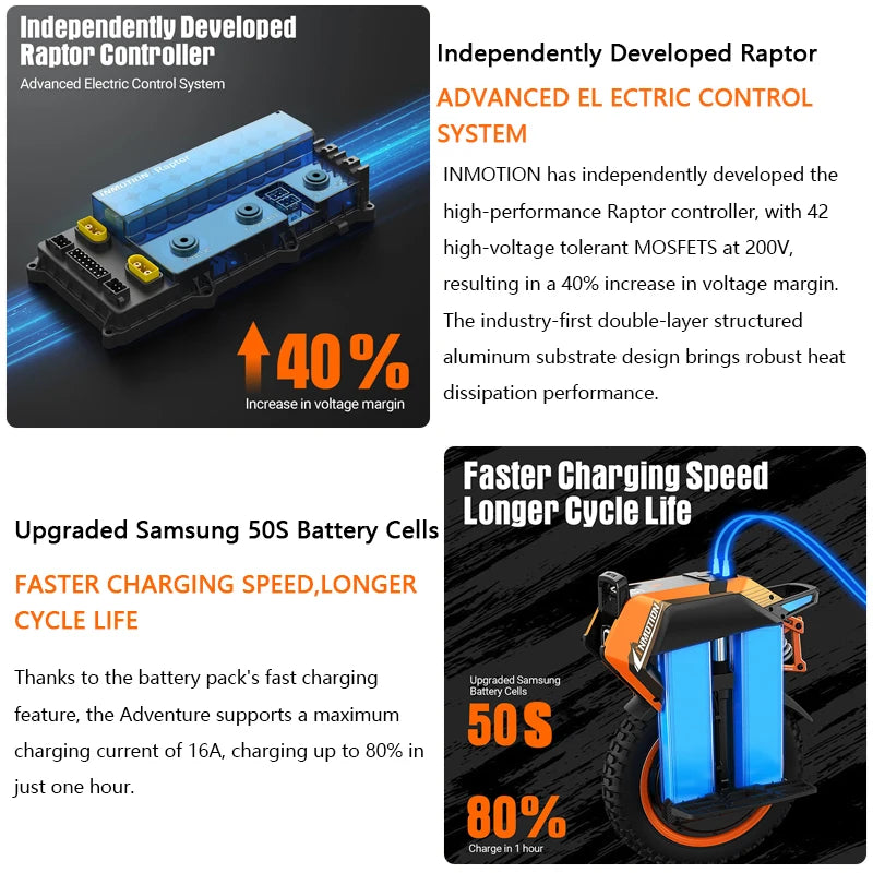 INMOTION V14 electric unicycle suspension system
