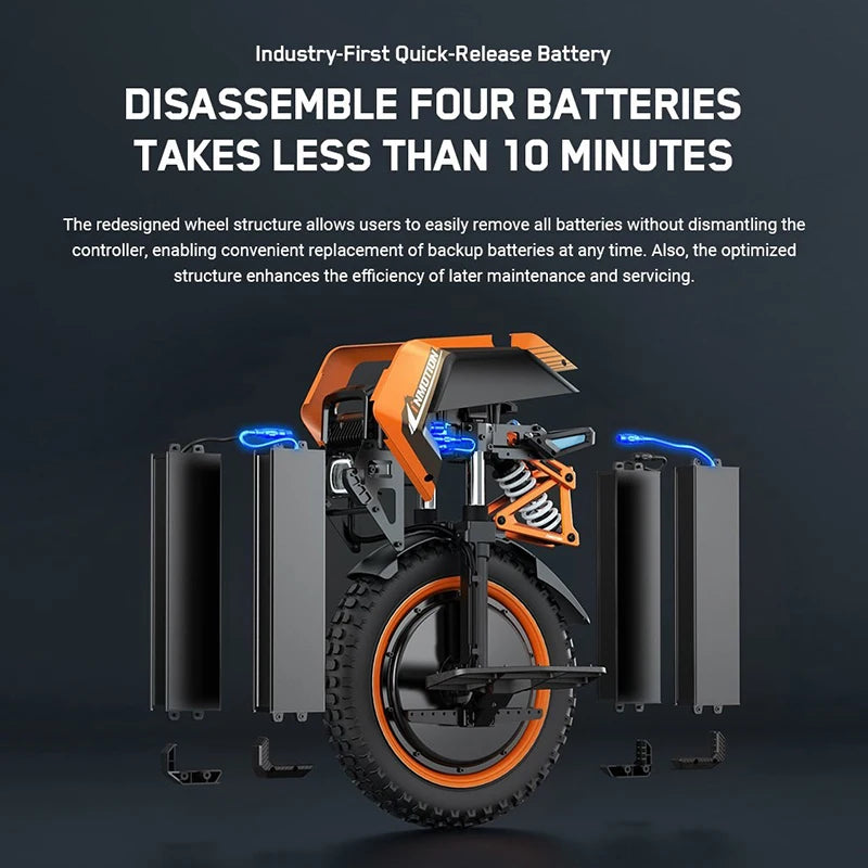 INMOTION V14 EUC battery system and internal structure
